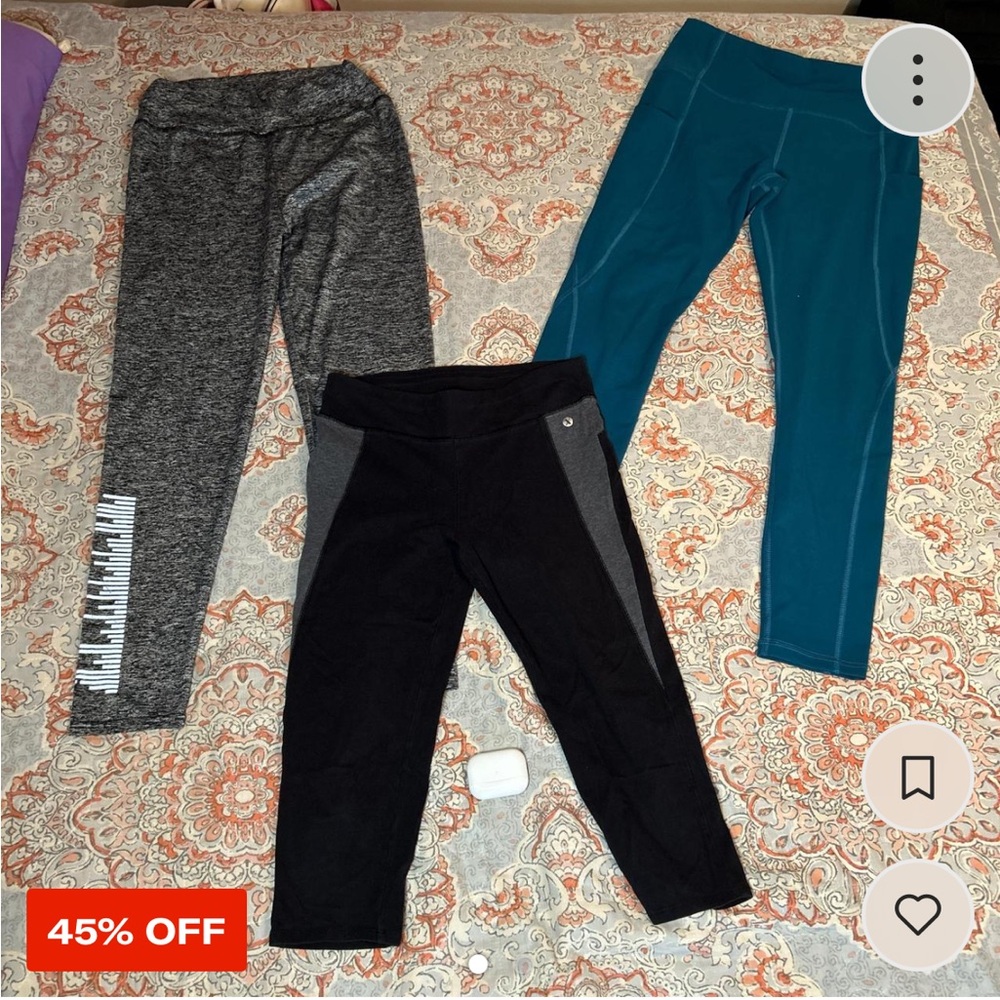 Stylish Leggings Set - Black, Gray, Teal